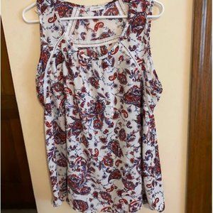 Pleione  Red, White and Blue Paisley  Blouse